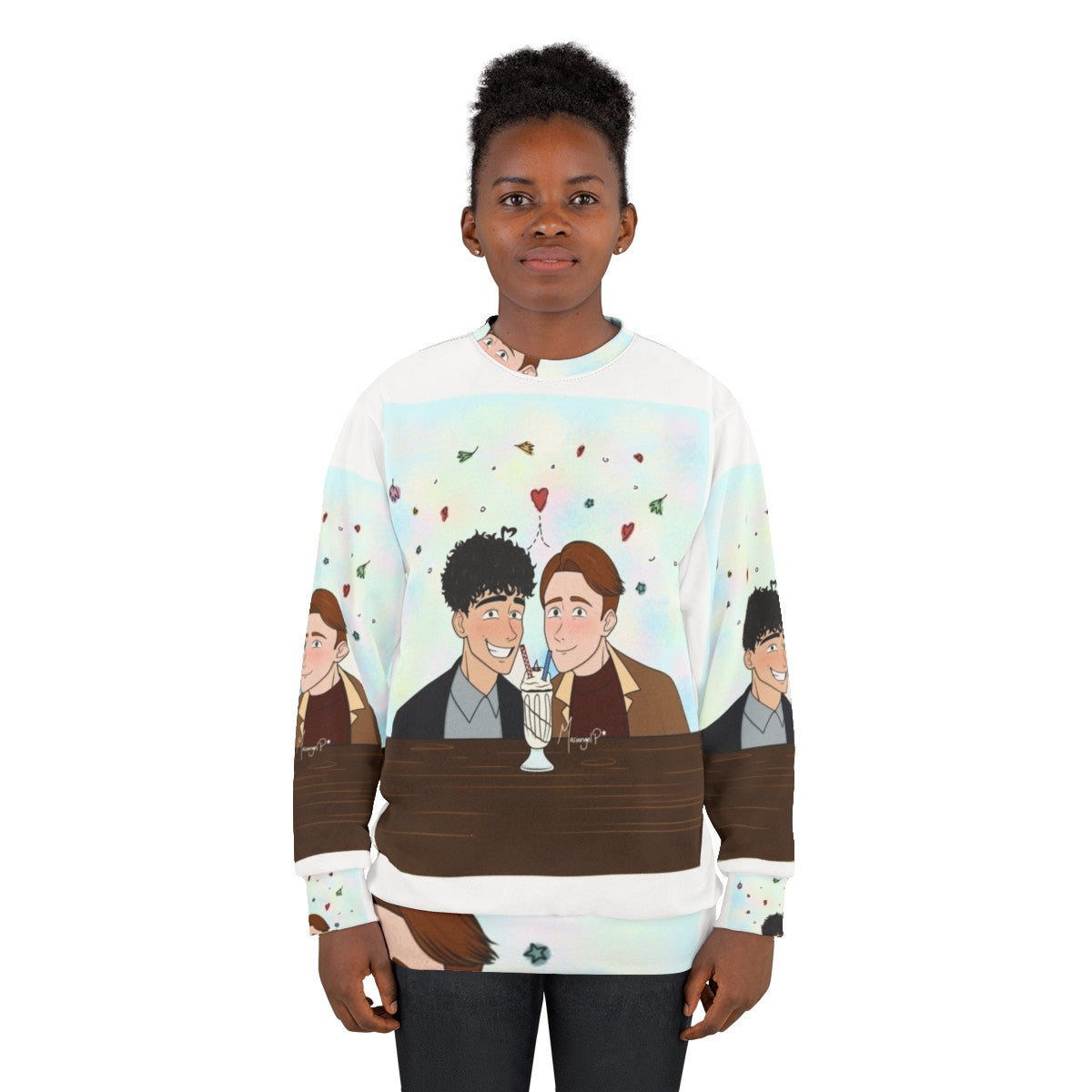 Heartstopper fanart digital art sweatshirt - women