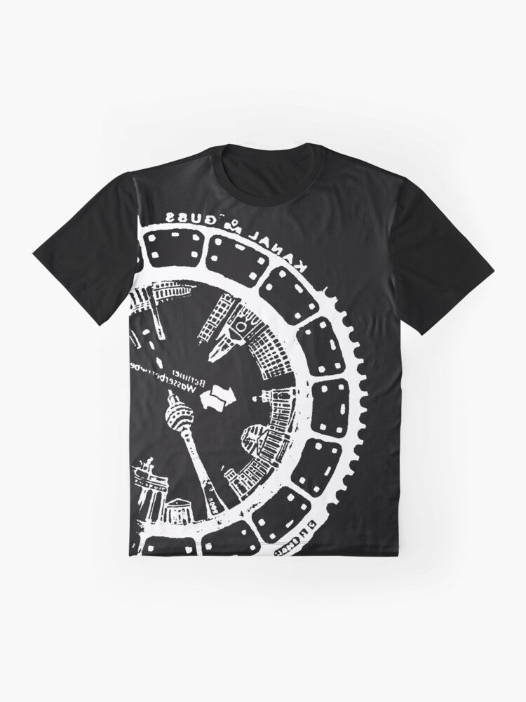 Berlin Landmarks Manhole Cover Graphic T-Shirt - Flat lay