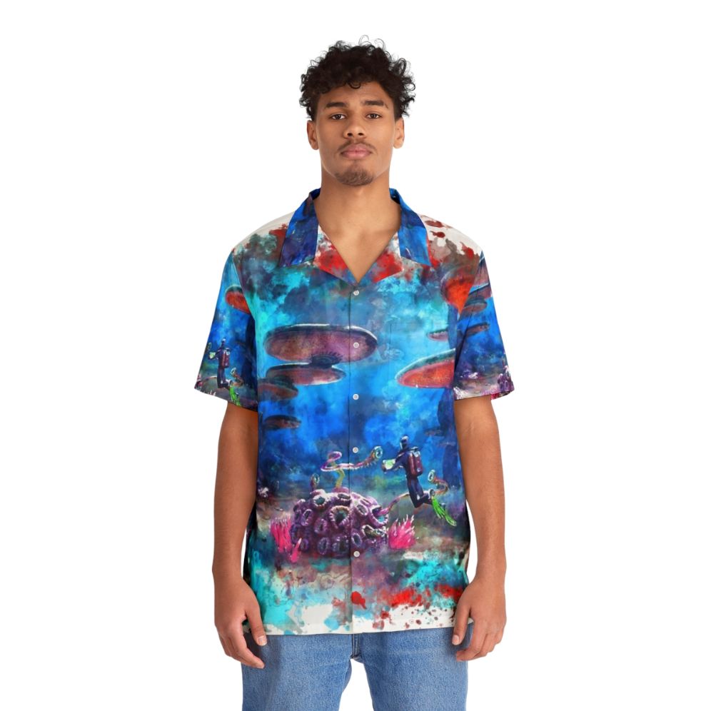 Subnautica Inspired Hawaiian Shirt with Underwater and Ocean Themes - People Front