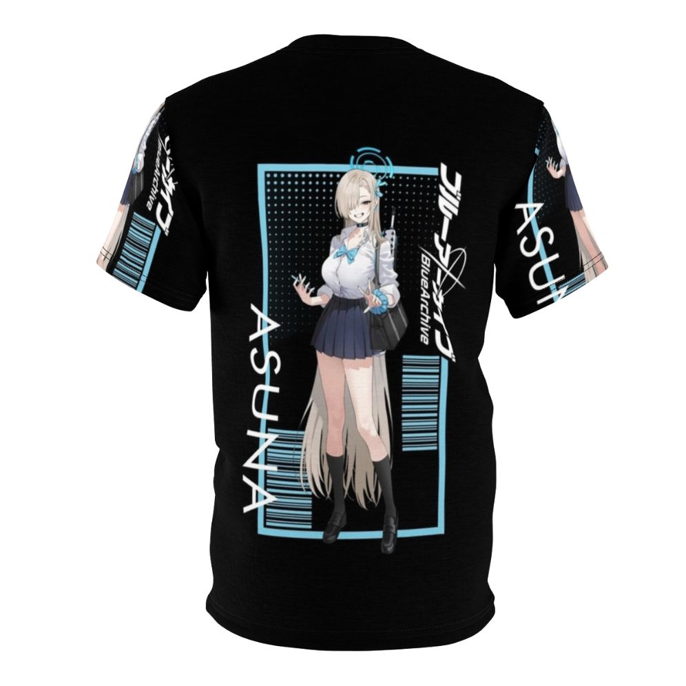 Stylish t-shirt featuring a vibrant anime character portrait design, inspired by the popular Blue Archive gacha game. - Back