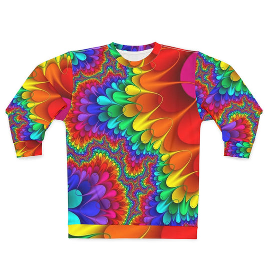 Psychedelic tie-dye rainbow sweatshirt