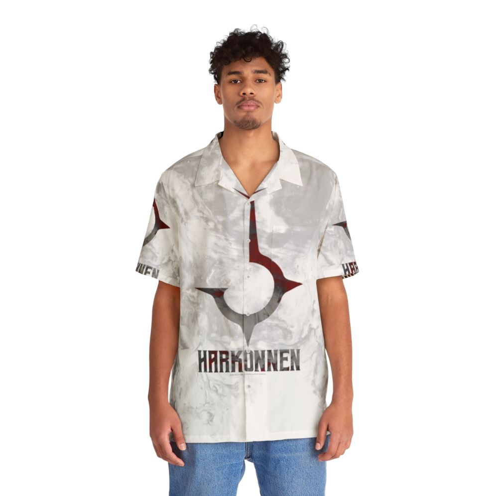 Dune Harkonnen Smoke Lt Hawaiian Shirt featuring Dune movie fan art - People Front