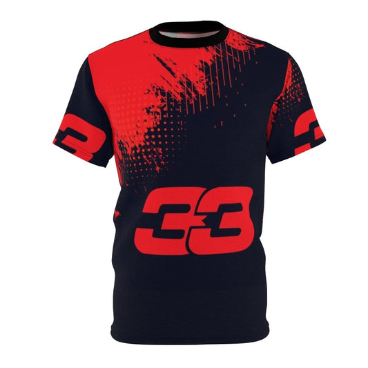 Formula 1 inspired t-shirt featuring Max Verstappen's race car number 33