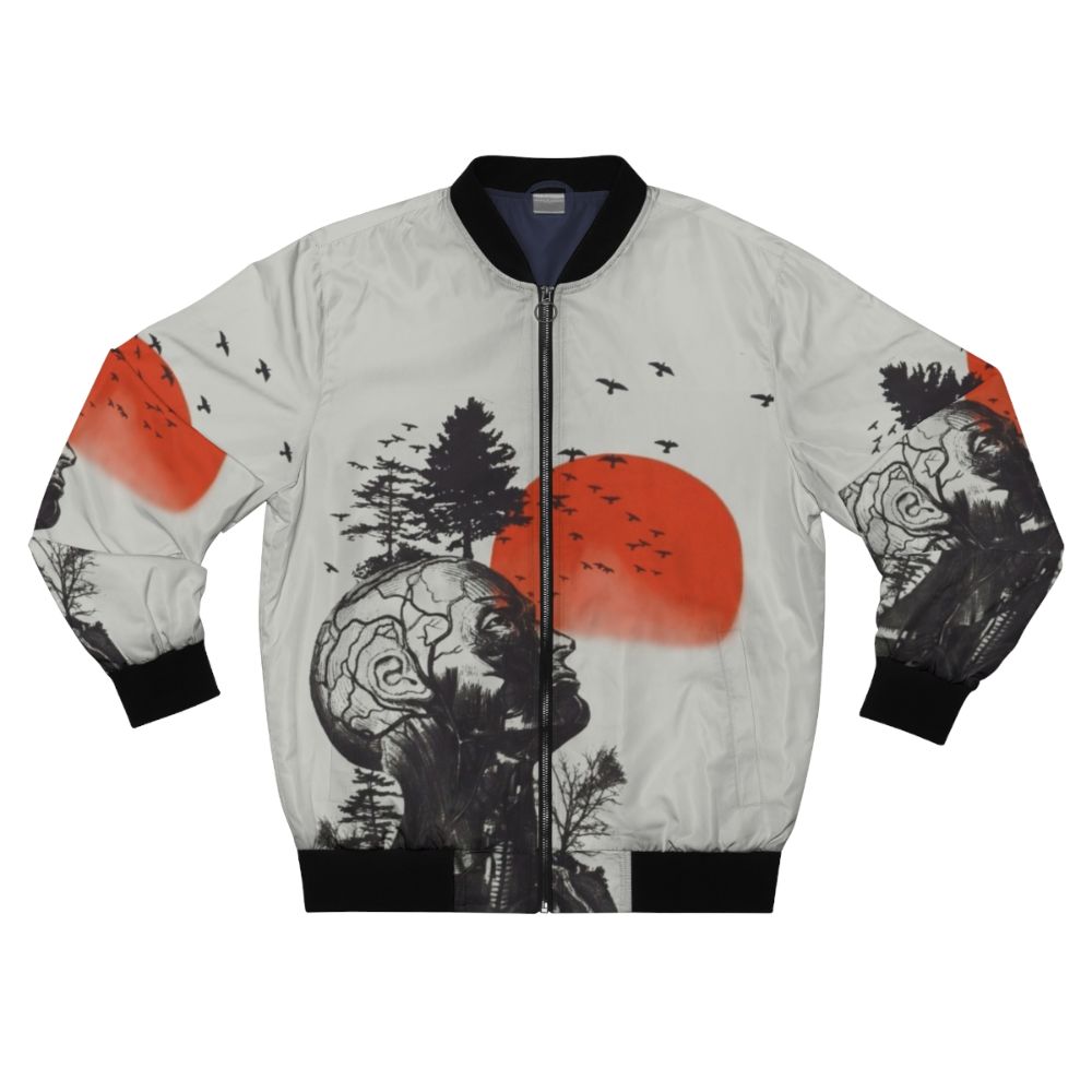 Hangover-themed bomber jacket with a funny design inspired by the hit movie "The Hangover" featuring Alan, Bradley Cooper, and Zach Galifianakis.