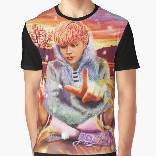 Graphic t-shirt featuring BTS member Jimin with "Spring Day" design