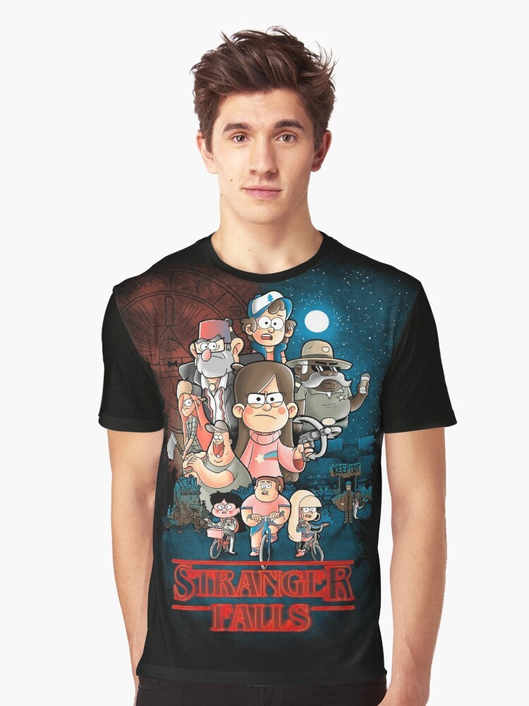 Stranger Things and Gravity Falls mashup graphic t-shirt - Men