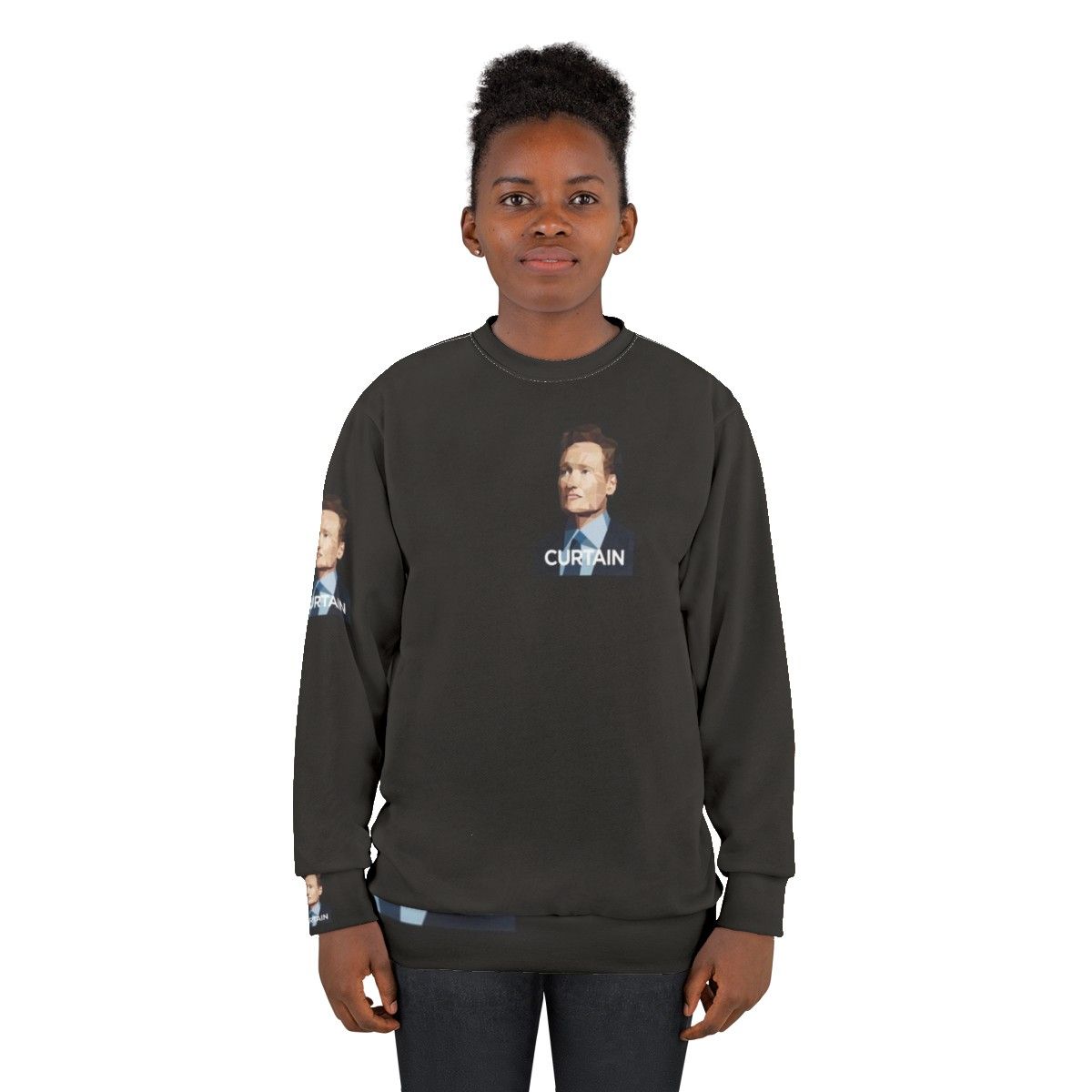 Conan O'Brien Curtain Portrait Sweatshirt - women