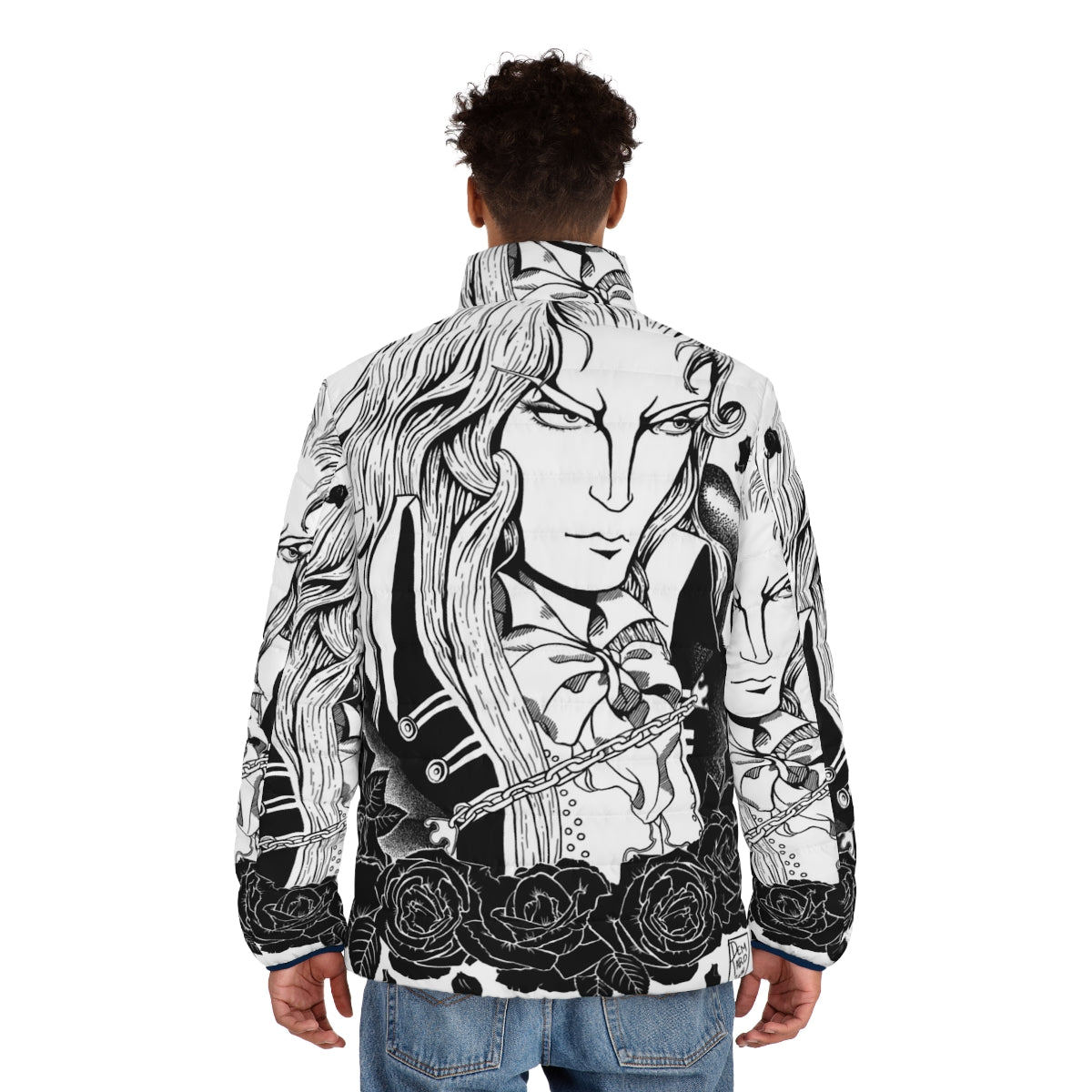 Alucard from Castlevania Netflix Series Puffer Jacket - men back