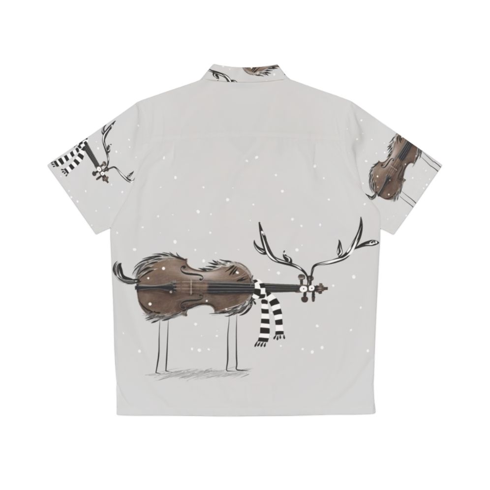 Christmas Violin Reindeer Hawaiian Shirt - Back