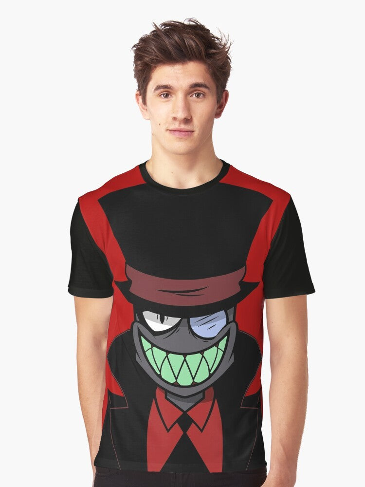 Villainous Black Hat Graphic T-Shirt featuring characters from the Cartoon Network show - Men