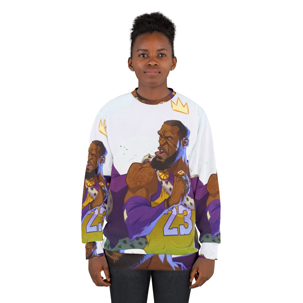 The King Sweatshirt 2 featuring a basketball design - women