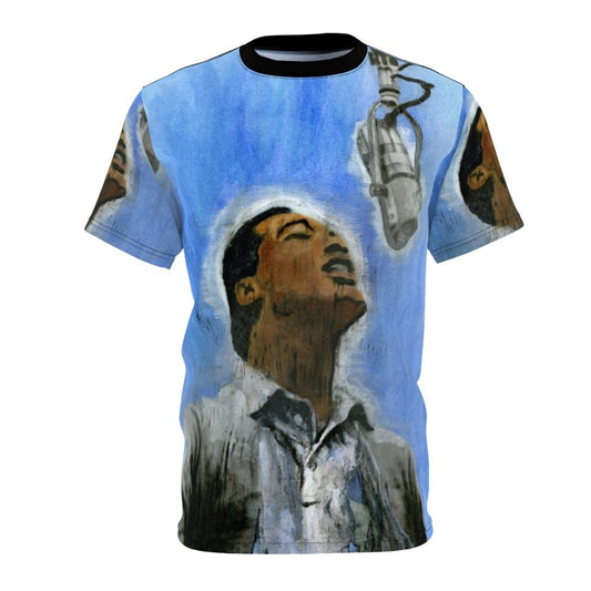 Vintage-style t-shirt featuring a portrait of iconic soul singer Sam Cooke