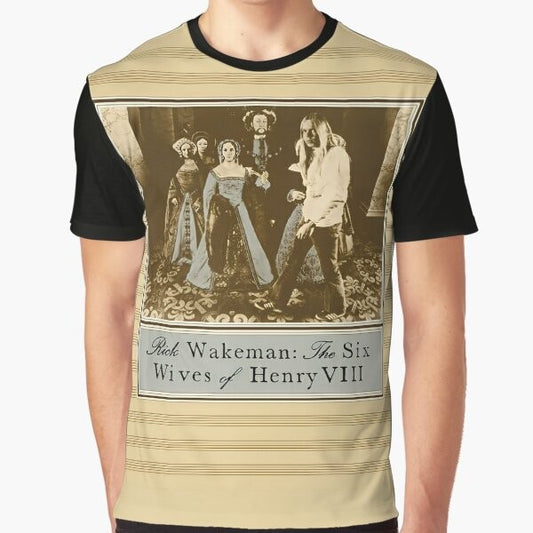 Rick Wakeman's "The Six Wives of Henry VIII" (1973) progressive rock album cover graphic t-shirt