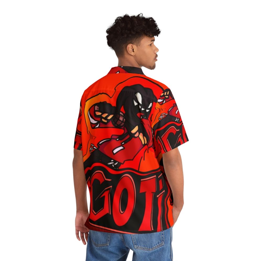 Agoti FNF Mod Character Graffiti Hawaiian Shirt - Flat lay