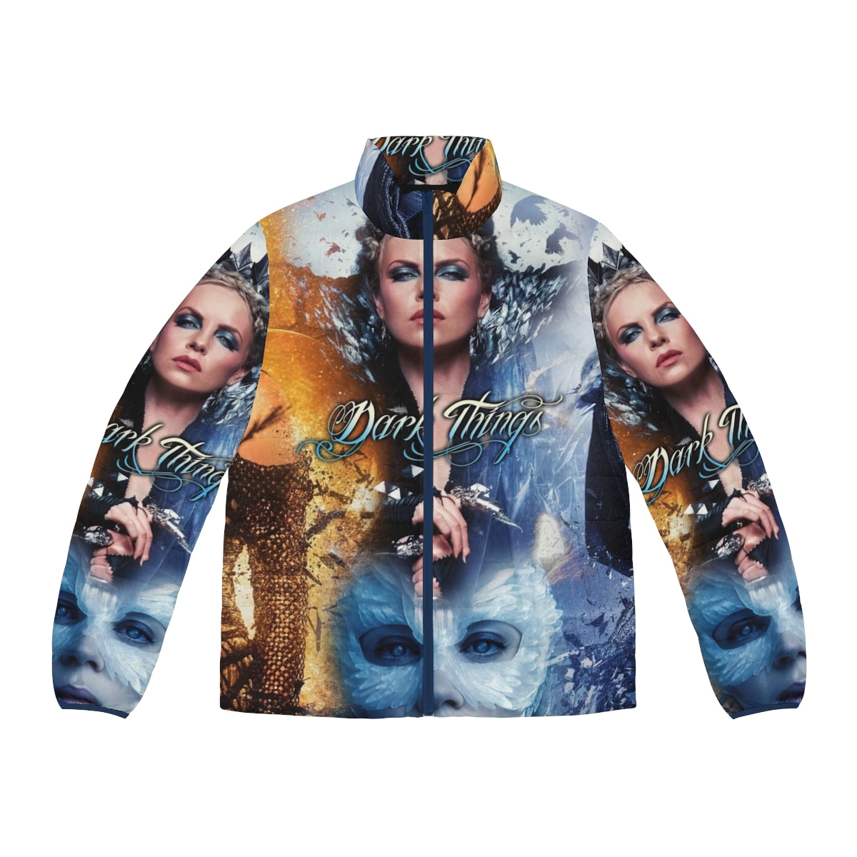 Evil Queen and Ice Queen fantasy art puffer jacket