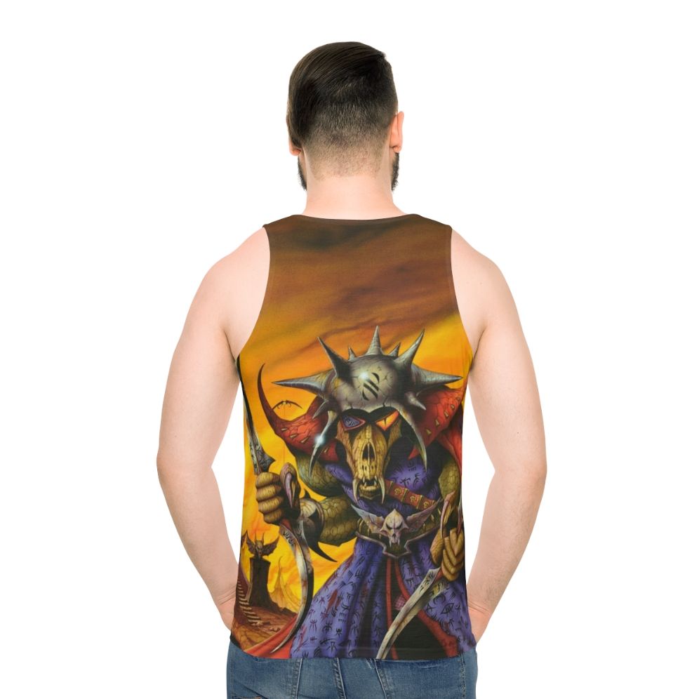 Unisex "No Means Of Escape" Heavy Metal Fantasy Tank Top - men back