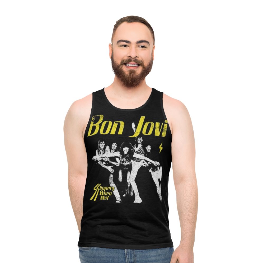 Unisex heart dagger forever slippery when wet tank top - men