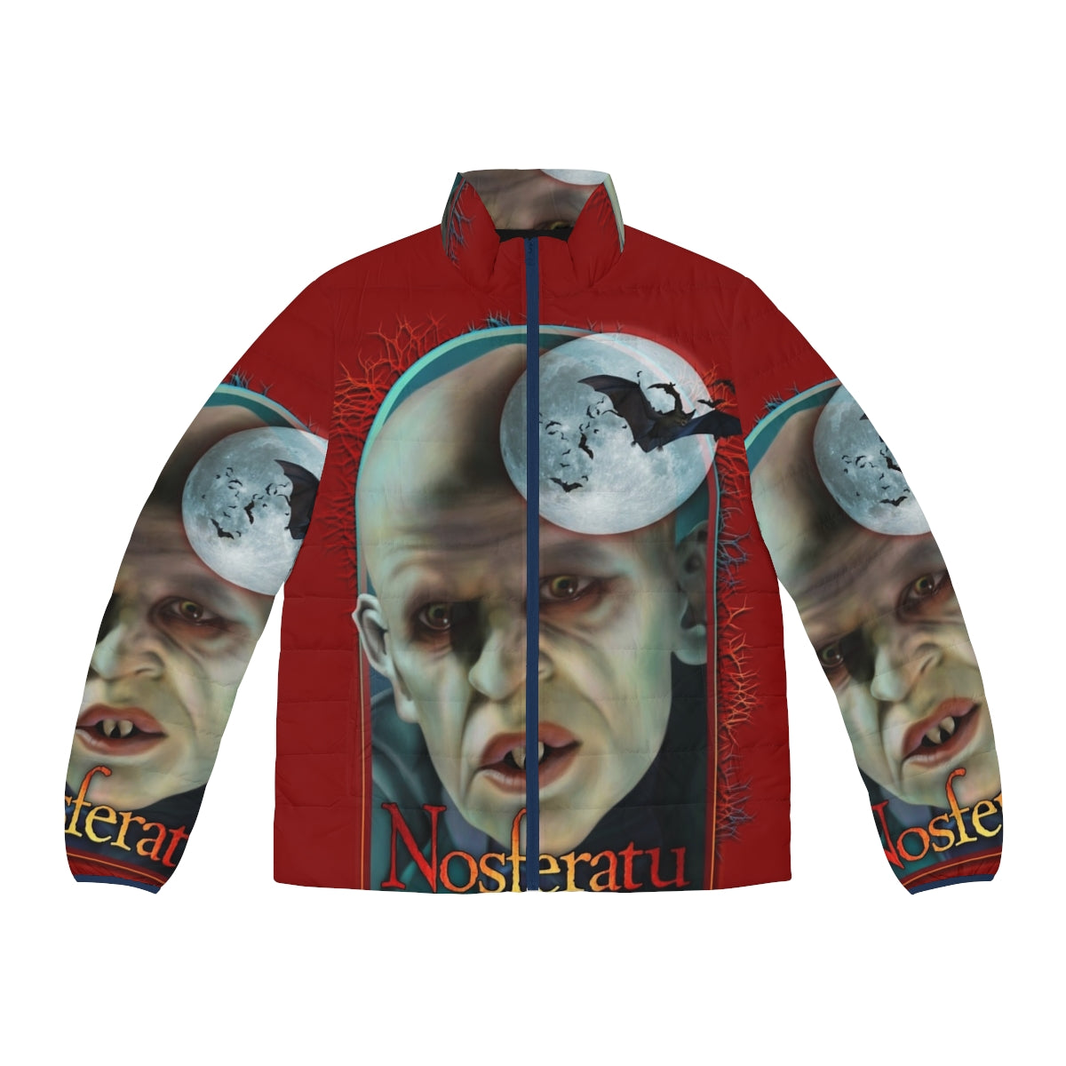 Nosferatu Puffer Jacket featuring classic horror imagery