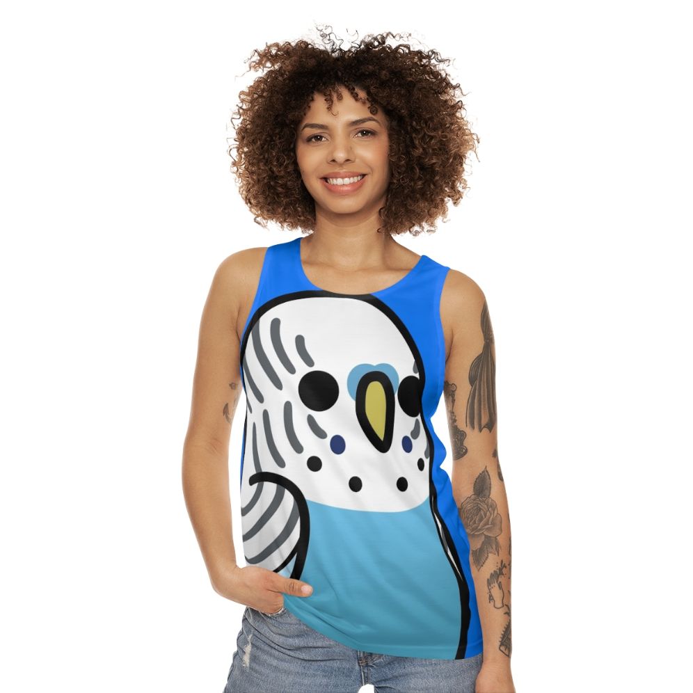 Unisex bird and budgie pattern tank top - women