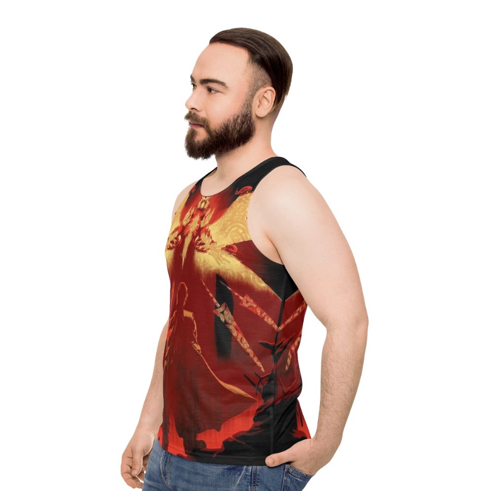 Unisex Red Hunter Tank Top - men side