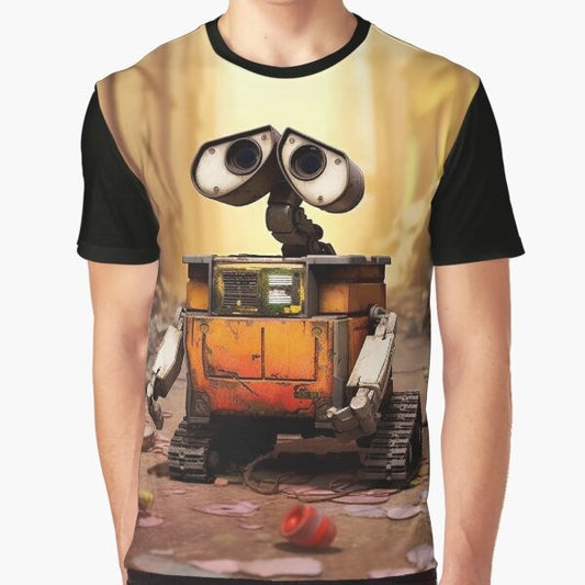 Cute graphic t-shirt featuring the character Wall-E from the Pixar movie