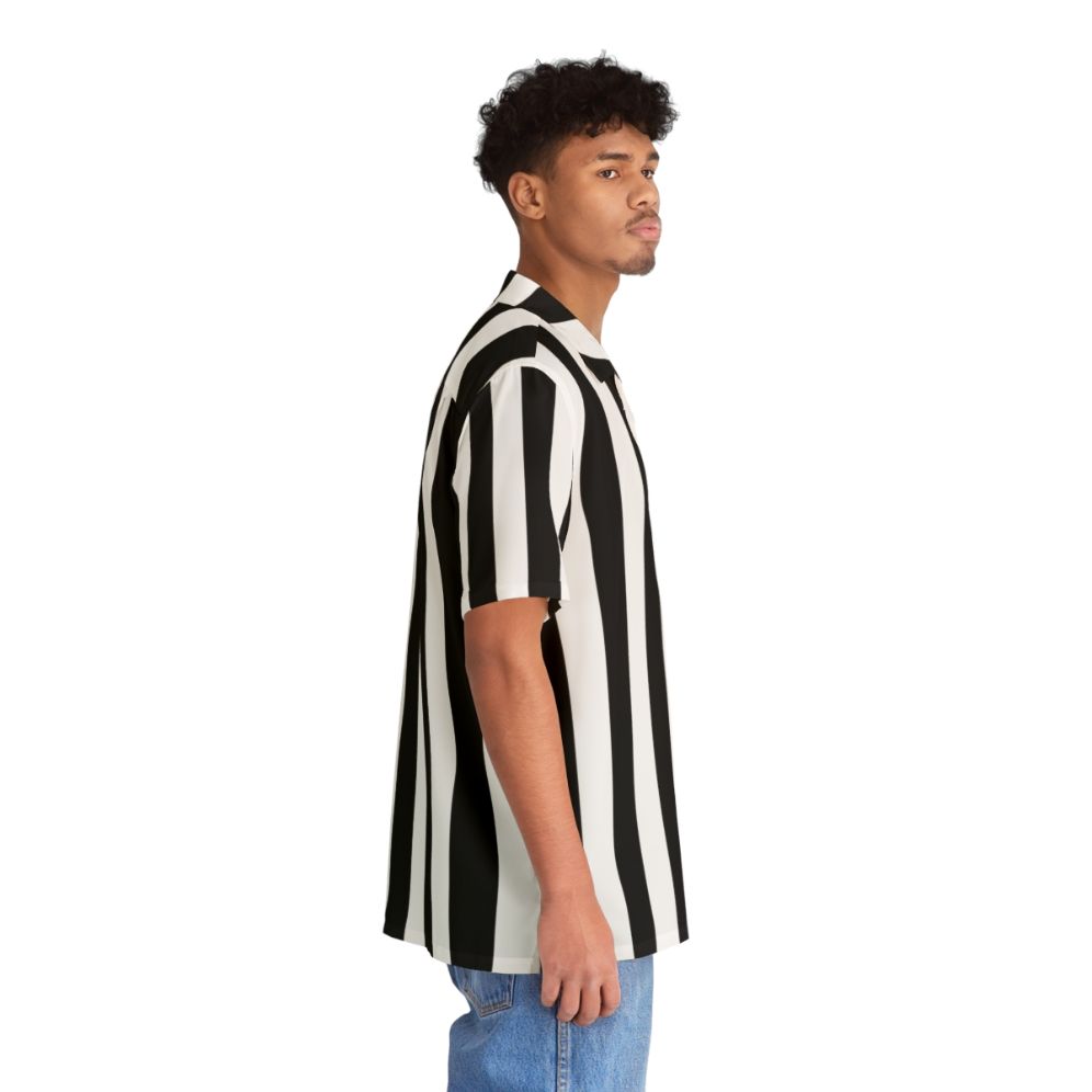 Black and white vertical stripe Hawaiian shirt - People Pight