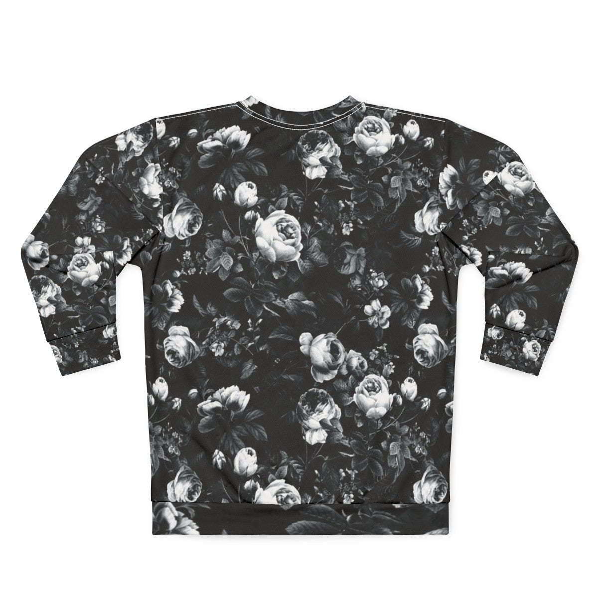 Roses Black and White Sweatshirt - Back