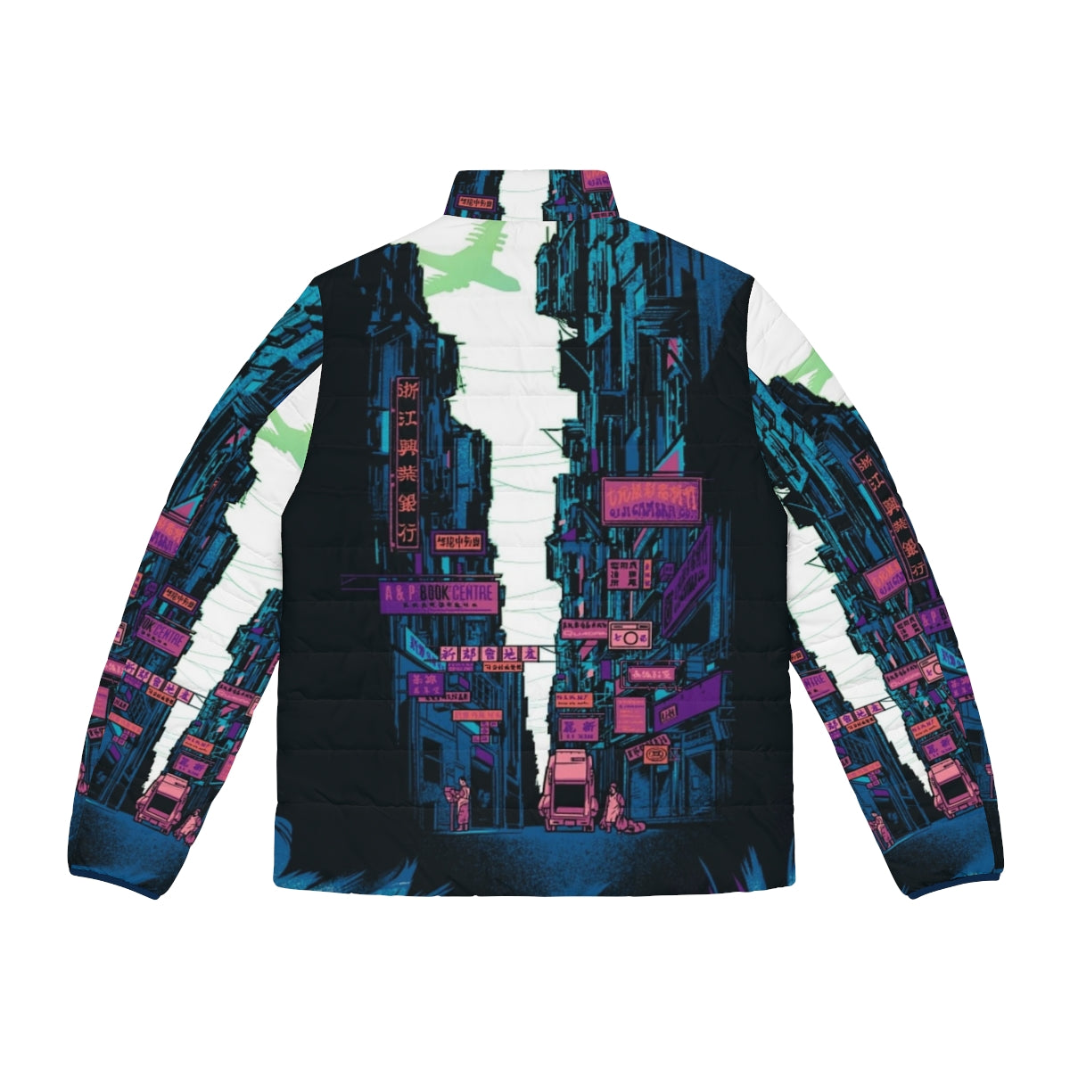 Ghost in the Shell GITS Mondo 1 Puffer Jacket with cyberpunk anime and tech inspired design - Back