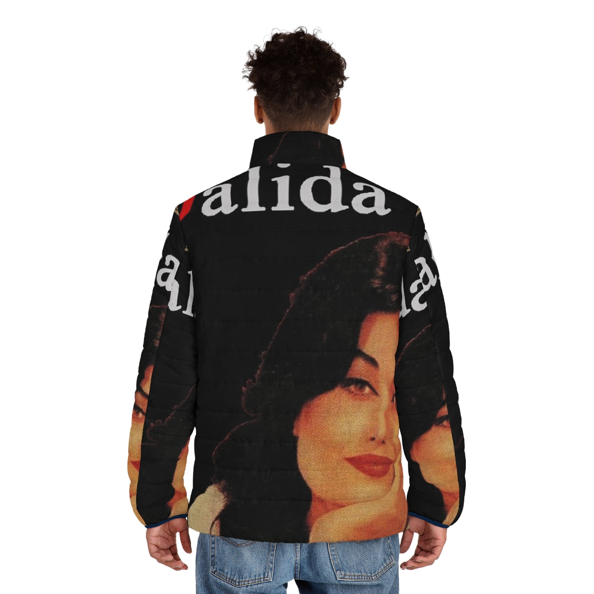 Dalida Love in Portofino Puffer Jacket - Vintage Album Cover Inspired 1950s/1960s Fashion - men back