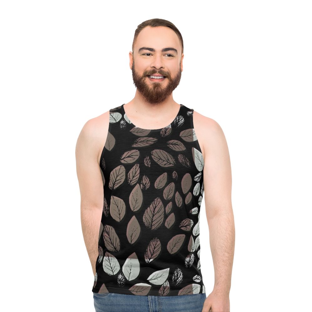 Desaturated leaves unisex tank top - men