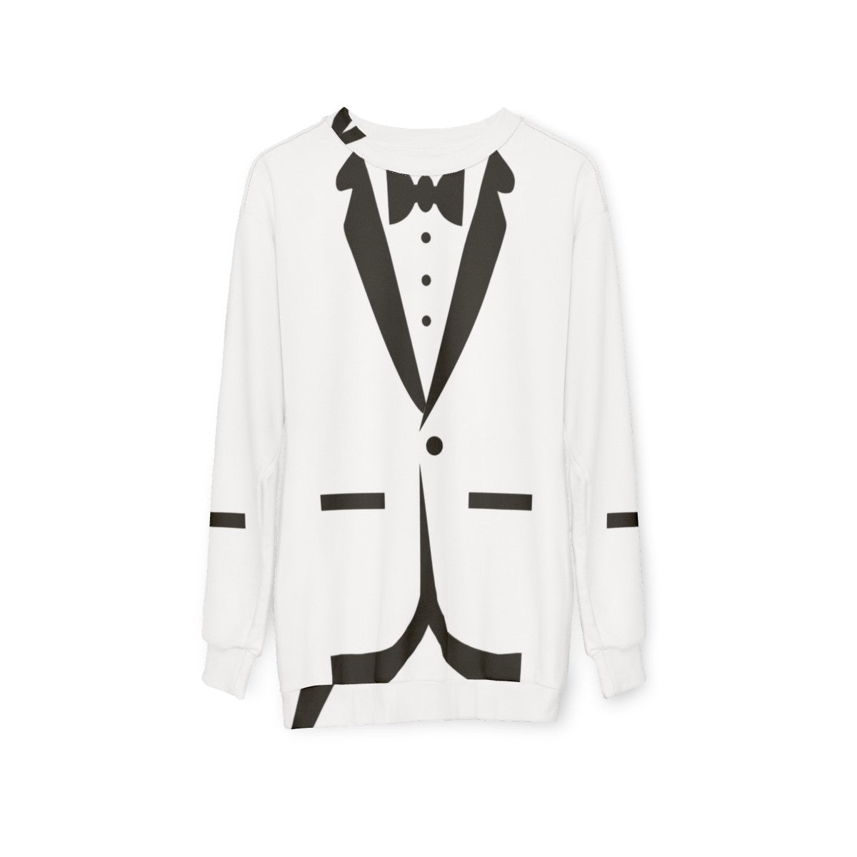 Bow tie tuxedo sweatshirt for men and cats - hanging