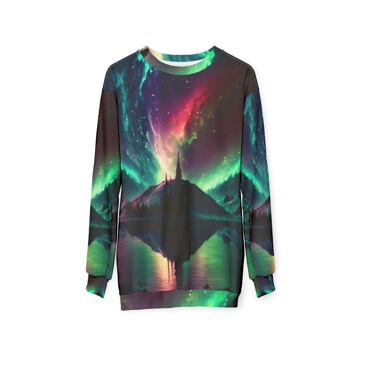 Aurora Borealis Landscape Sweatshirt - hanging