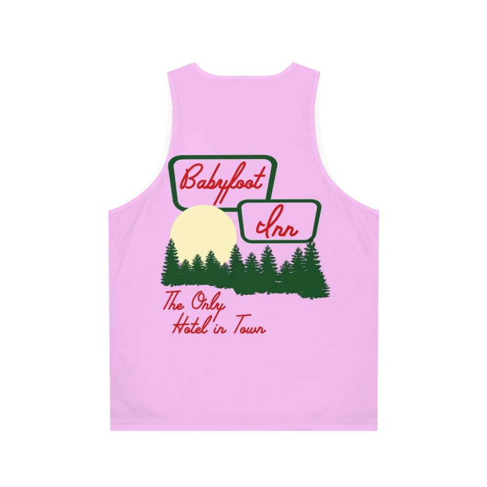 Vintage Unisex Babyfoot Inn Hotel Pink Tank Top - Back