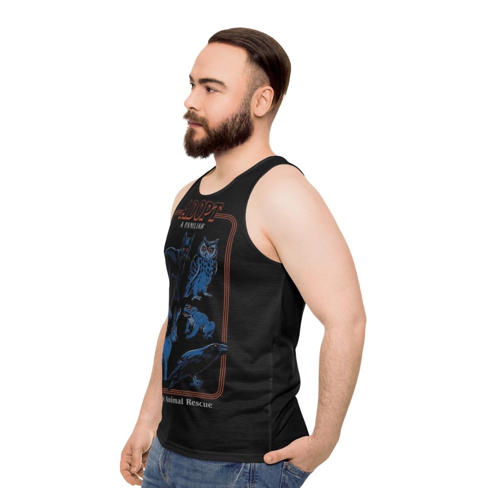 Occult unisex tank top with animal spirit design - men side