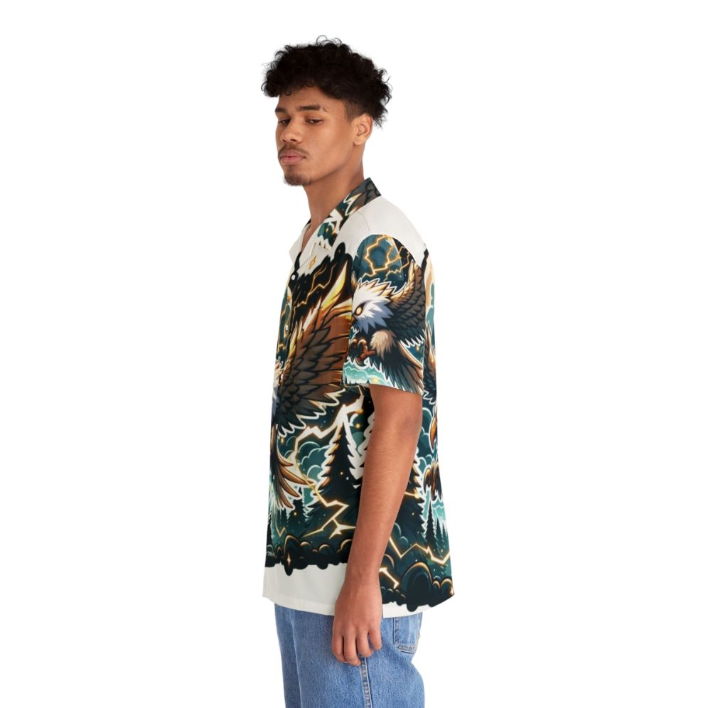 Legendary Thunder Eagle Hawaiian Shirt with Mythical Creatures and Tropical Patterns - People Left