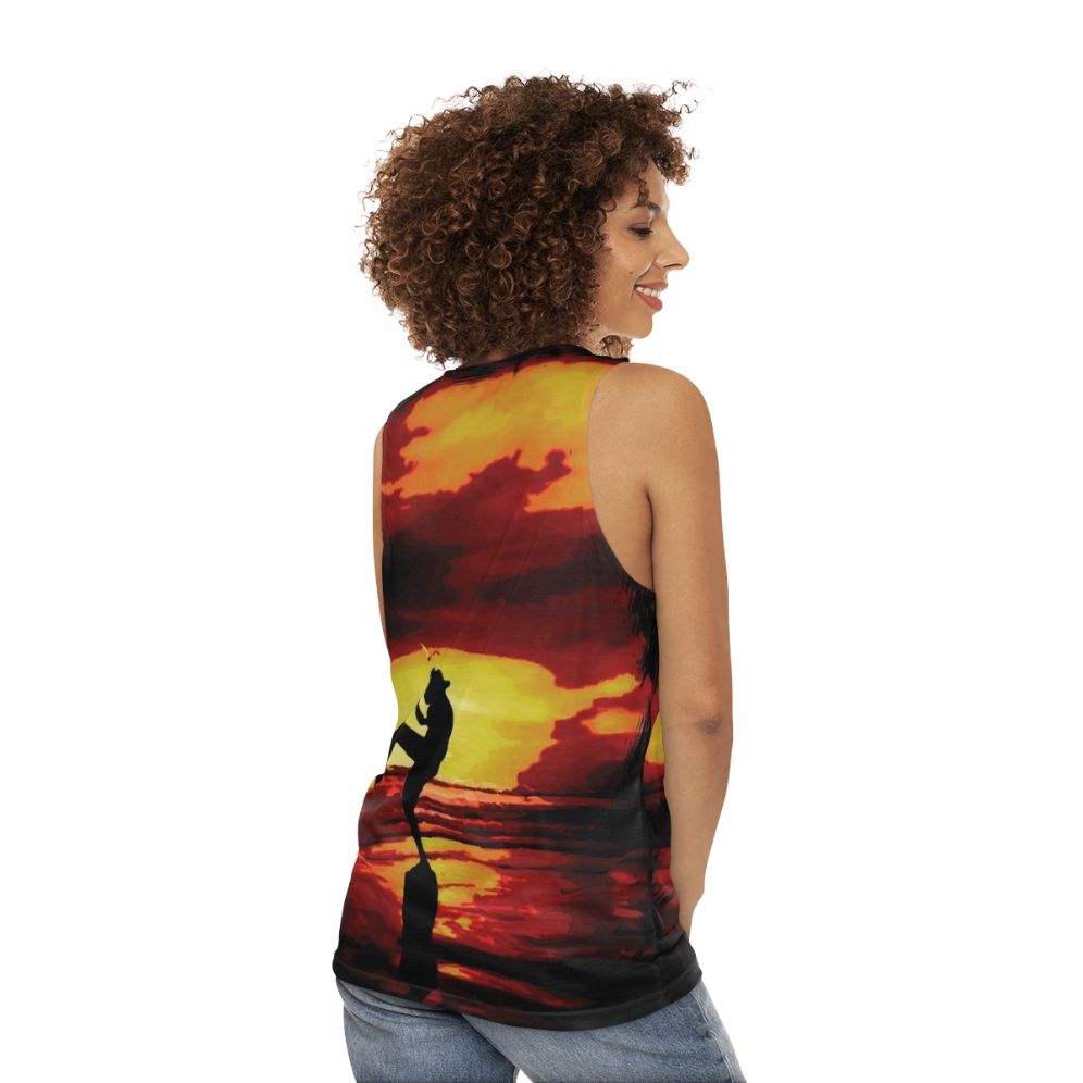 Karate Kid Crane Kick Unisex Tank Top - women back