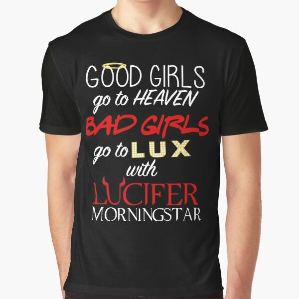 Lucifer Morningstar Graphic T-Shirt featuring the character from the TV show