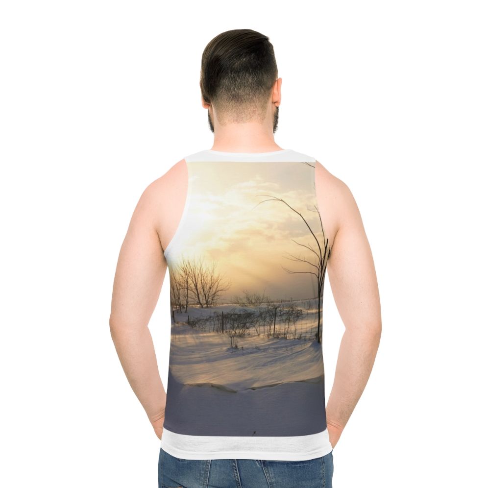 Cozy Winter Unisex Tank Top - men back