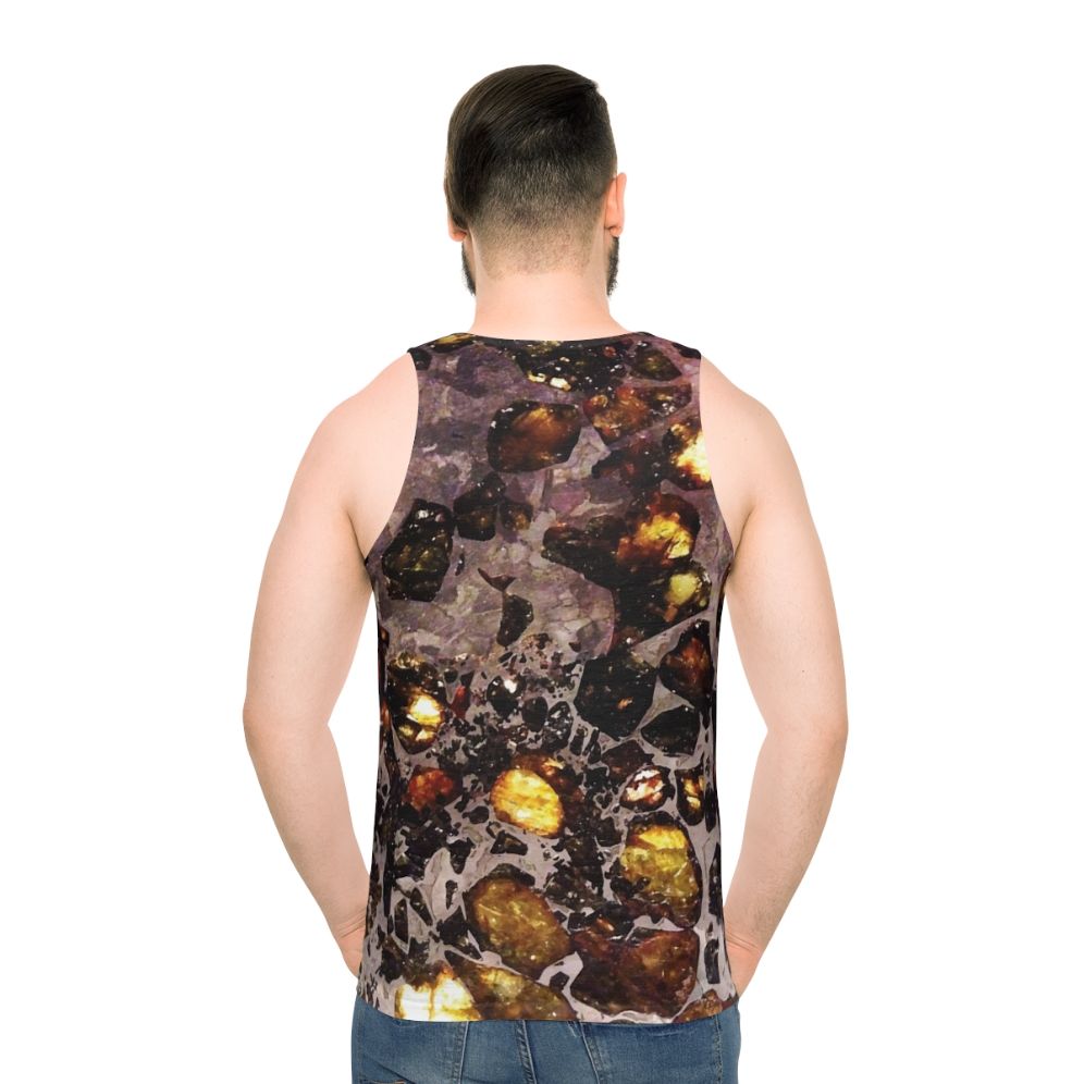 Pallasite Meteorite Space Rocks Unisex Tank Top - men back