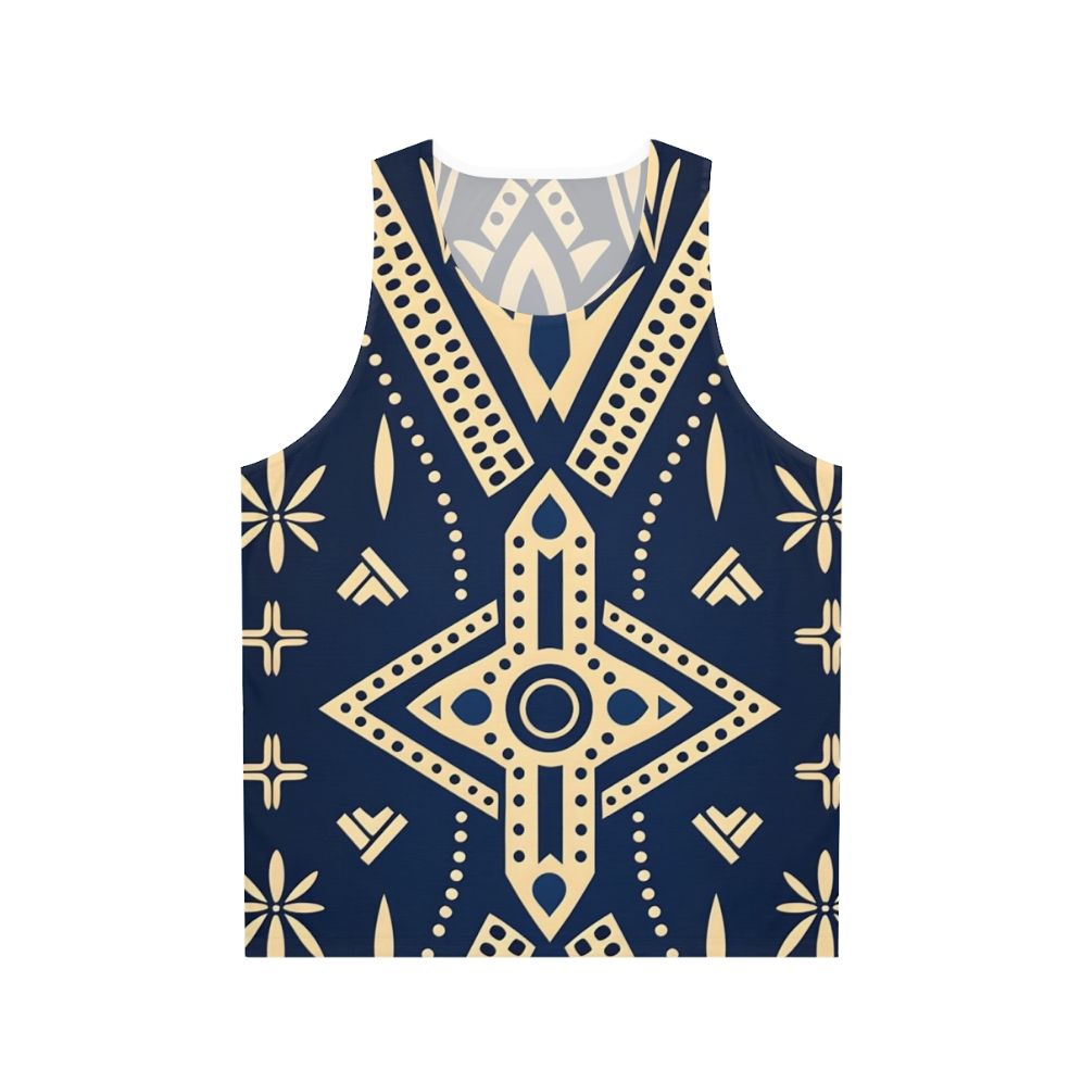 Unisex tank top featuring a traditional African mud cloth pattern