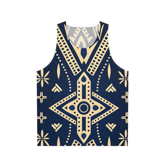 Unisex tank top featuring a traditional African mud cloth pattern