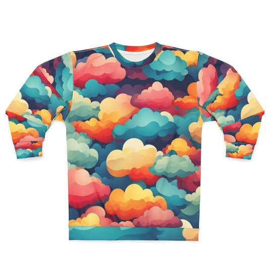 Colorful cloud pattern abstract graphic sweatshirt