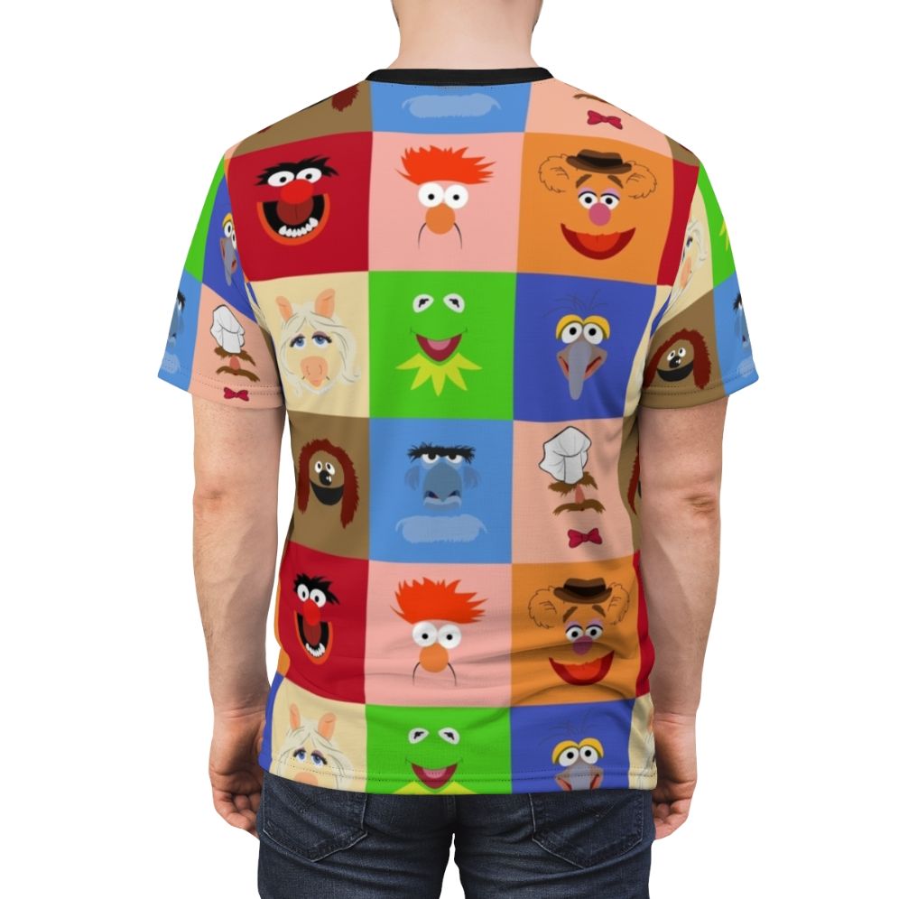 Colorful all-over-print t-shirt featuring various beloved Muppet characters and elements. - men back