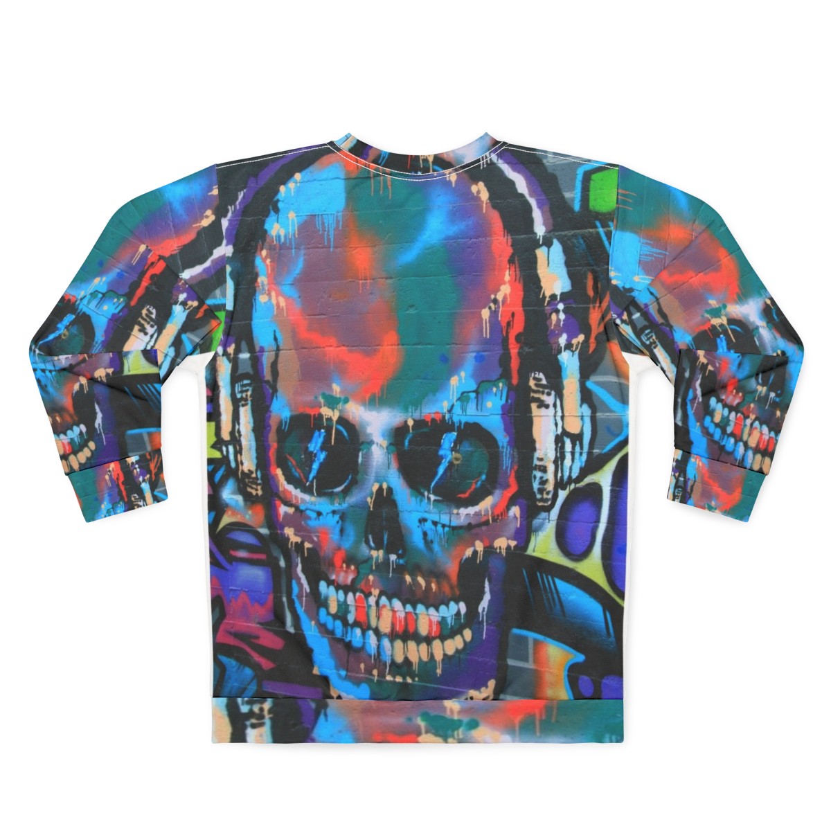 Graffiti sweatshirt featuring vibrant, abstract street art design - Back