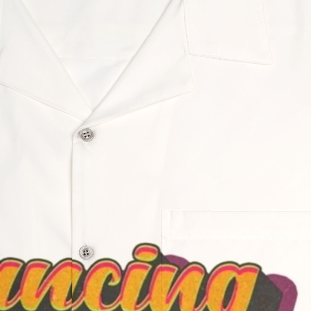 Vintage "Dancing Queen" Hawaiian shirt with retro music and dance inspired design - Detail