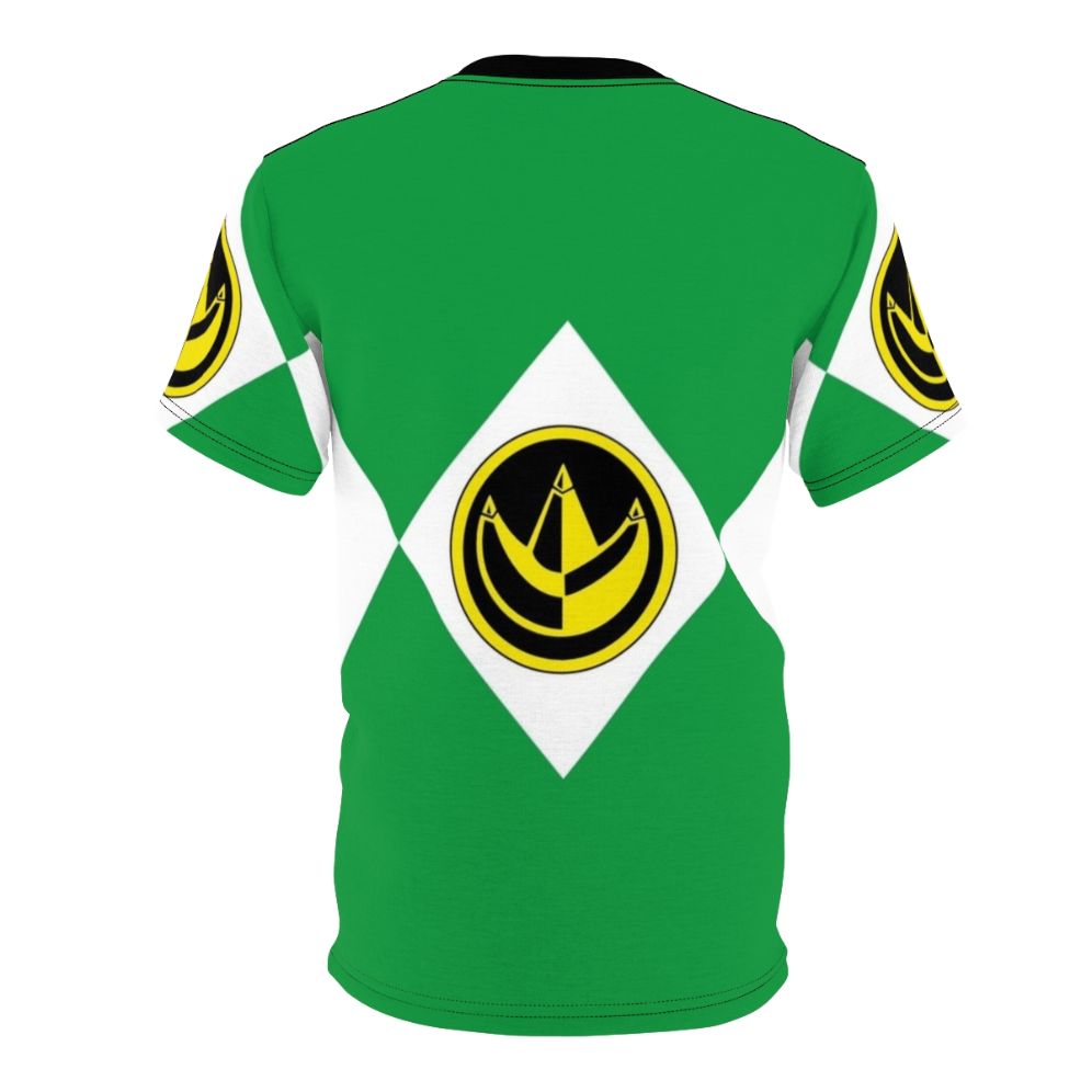 Retro-style graphic t-shirt featuring the Green Power Ranger and Coin from the 90s TV series - Back