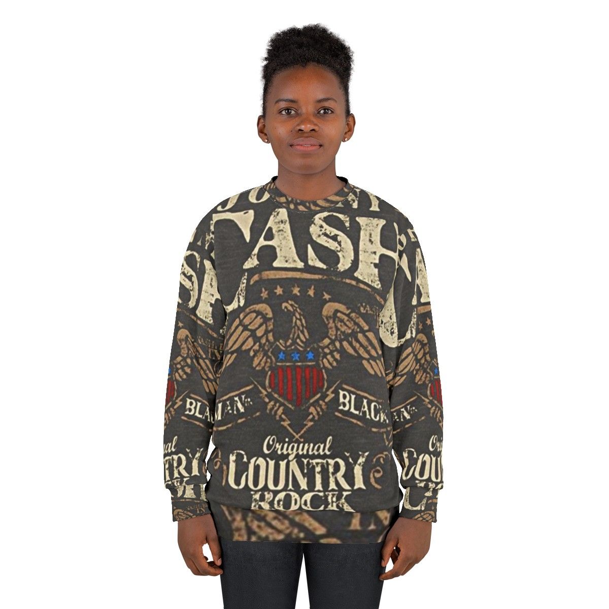 Johnny Cash Country Rock and Roll Retro Sweatshirt - women