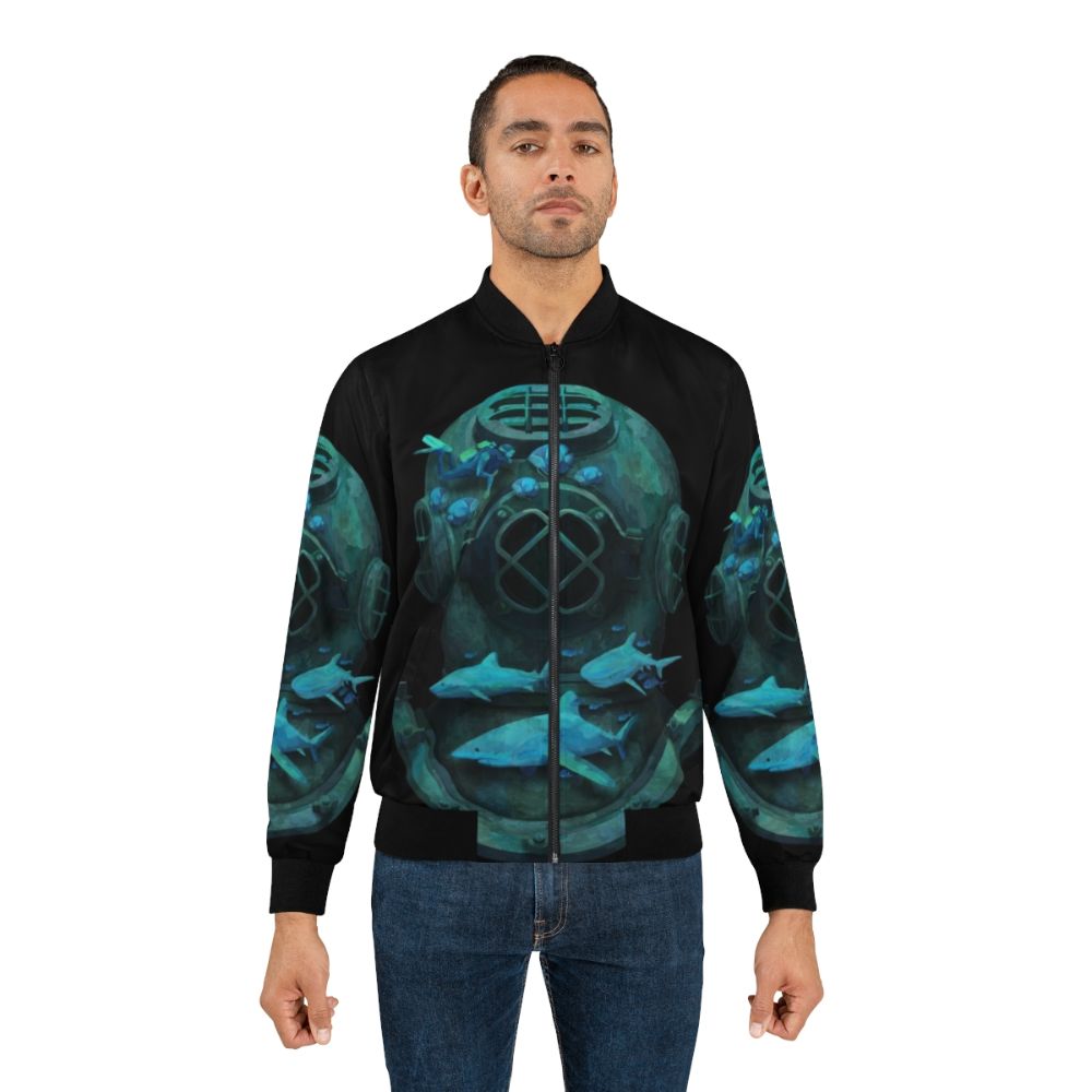 Deep Diving Fantasy Bomber Jacket with ocean, marine, and fantasy elements - Lifestyle