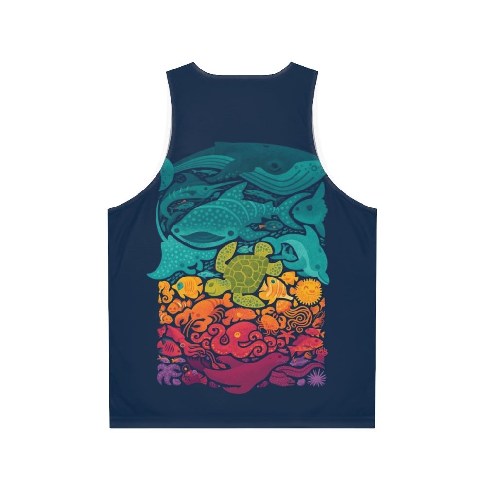 Colorful aquatic spectrum unisex tank top - Back