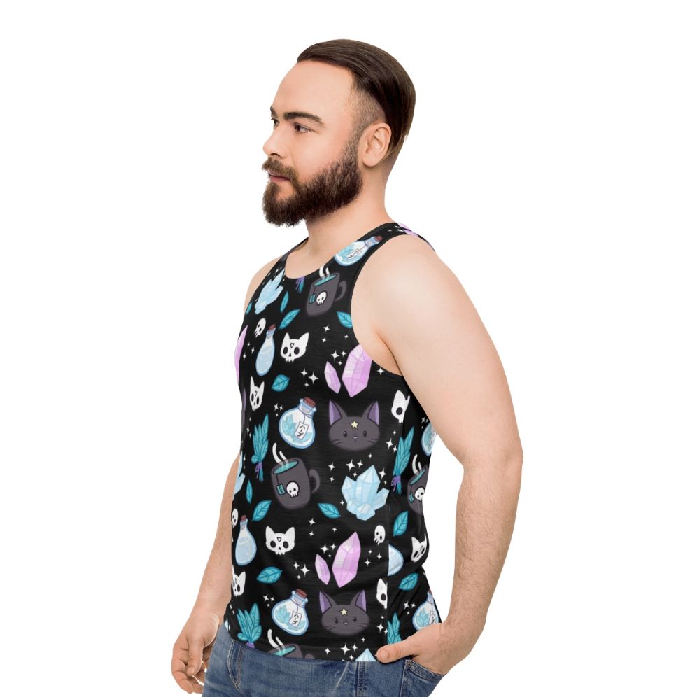 Herb Witch Black Nikury Unisex Tank Top - men side